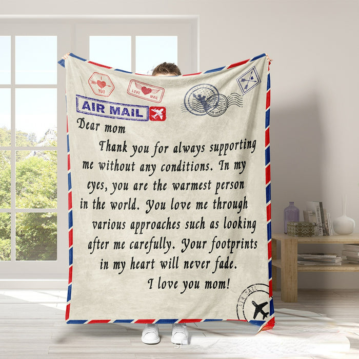 Wholesale Father's Day Envelope Letter Thickened Polyester Flannel Blanket MOQ≥2 JDC-BK-MouW001