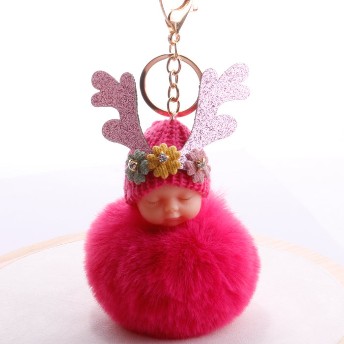 Jewelry WholesaleWholesale Plush Doll Hair Ball Keychain MOQ≥2 JDC-KC-QiShi031 Keychains 奇释 %variant_option1% %variant_option2% %variant_option3%  Factory Price JoyasDeChina Joyas De China