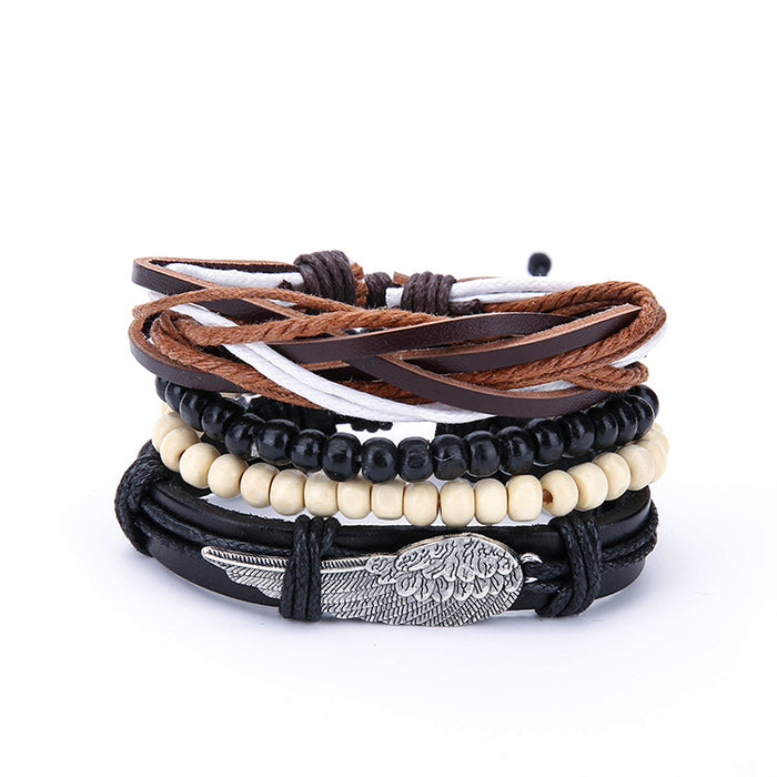 Wholesale Bracelet Leather Vintage Woven Multilayer Couple Bracelet MOQ≥2 JDC-BT-JiaX008