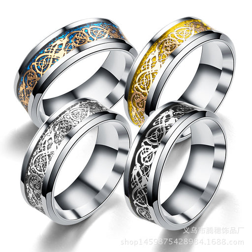 Jewelry WholesaleWholesale dragon pattern stainless steel ring JDC-RS-ts094 Rings 腾穗 %variant_option1% %variant_option2% %variant_option3%  Factory Price JoyasDeChina Joyas De China