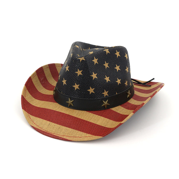 Flag américain en gros vintage western cowboy chapeau top chapeau jdc-fh-mshen002