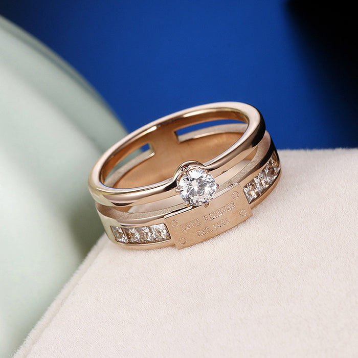 Anillo de anillo al por mayor titanio acero vintage anillo de doble capa jdc-rs-yuqin002