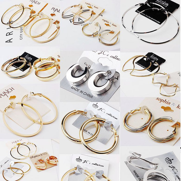 Wholesale Earrings Random 10 Pairs Ring Bronze JDC-ES-Pabo005