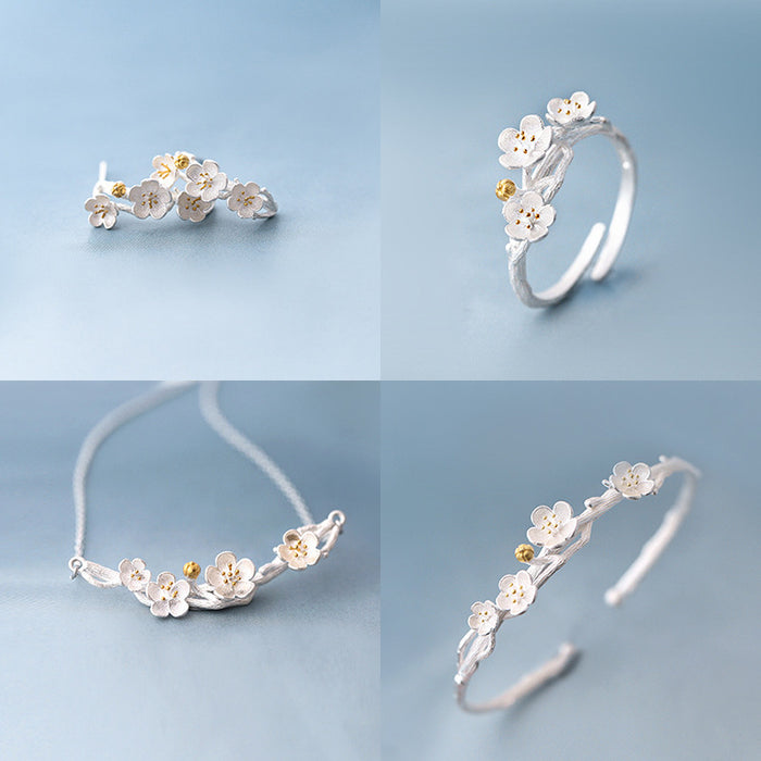 Wholesale Sterling Silver Flower Bracelets jewelry sets JDC-BT-PREMCD001