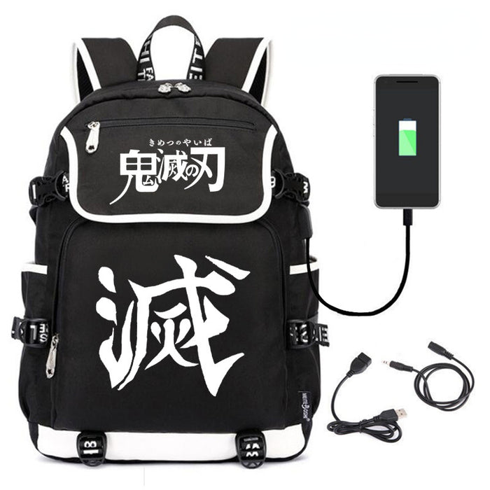 Wholesale Cartoon Canvas USB Charging Backpack (M) JDC-BP-ManC001