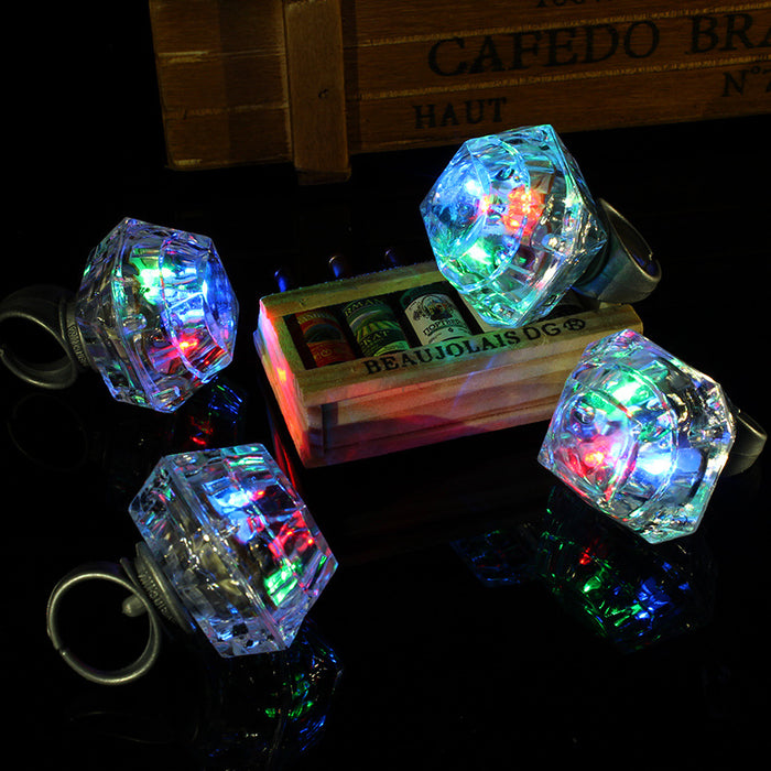Wholesale Plastic Ring LED Luminous Ring Diamond MOQ≥3 JDC-RS-HaiP003