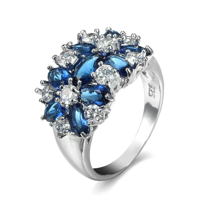 Wholesale Jewelry Hand Jewelry Flower Flower Zircon Ring JDC-RS-LongY018
