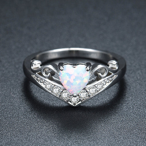 Jewelry WholesaleWholesale Heart Opal Copper Ring JDC-RS-Sanj036 Rings 三杰 %variant_option1% %variant_option2% %variant_option3%  Factory Price JoyasDeChina Joyas De China