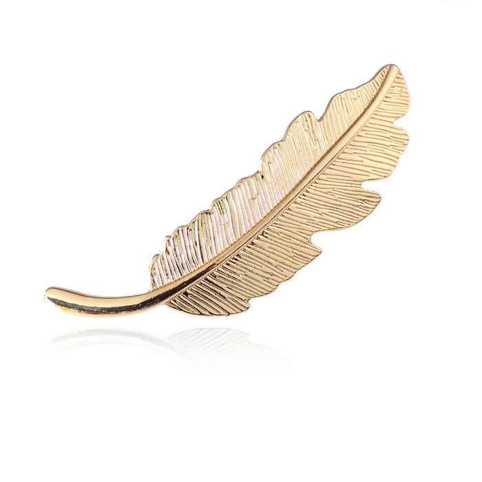 Wholesale Hair Clips Alloy Electroplating Leaf Feather JDC-HC-Jingjie027