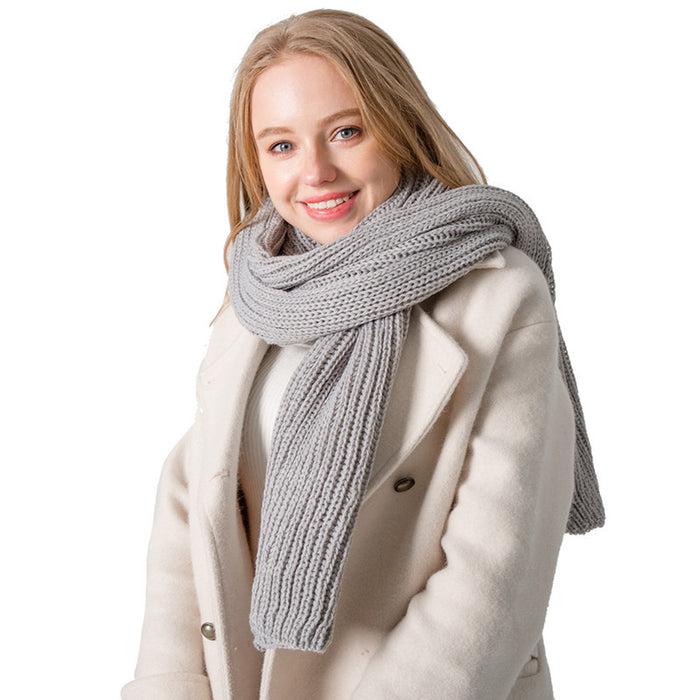 Bufanda al por mayor hilo de lana faux hilo de color sólido chal invernal engrosamiento cálido jdc-sf-junhao005