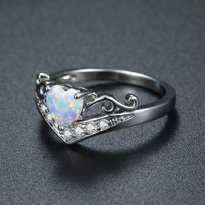 Heart Opal Opal de cobre al por mayor anillo de cobre JDC-RS-SANJ036
