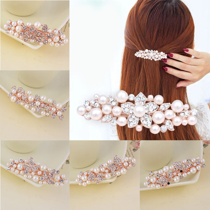 Wholesale Hair Clips Alloy Rhinestone Small Butterfly Spring JDC-HC-MengP003