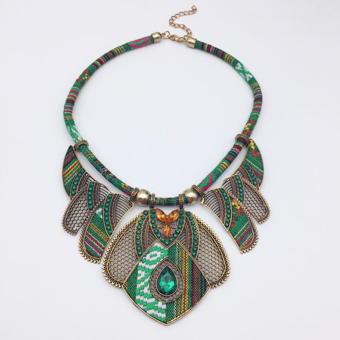 Wholesale Boho Ethnic Necklace Color Alloy Diamond Necklace JDC-NE-KAZI001