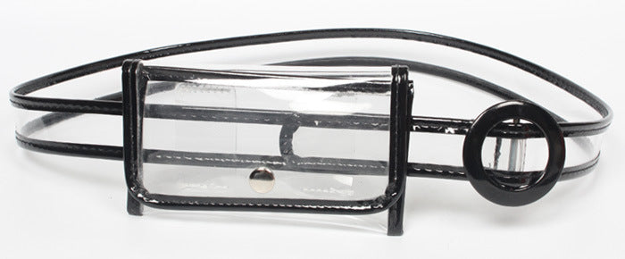 Cinturón de bolsa de cintura de plástico transparente de PVC al por mayor JDC-WB-JSR004