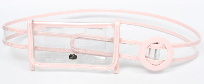 Cinturón de bolsa de cintura de plástico transparente de PVC al por mayor JDC-WB-JSR004