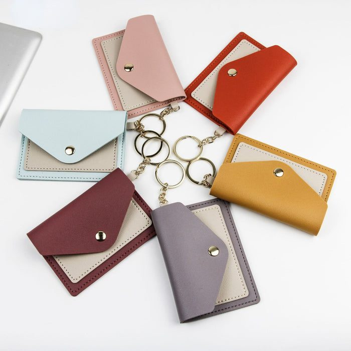 Wholesale PU Leather Candy Color Wallet Keychain MOQ≥3 JDC-KC-XXZN001