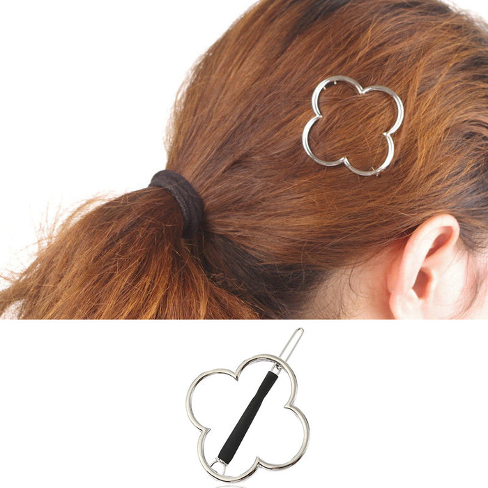 Wholesale Hair Clips Alloy Electroplating Hollow Four Leaf Clover JDC-HC-Jingjie026