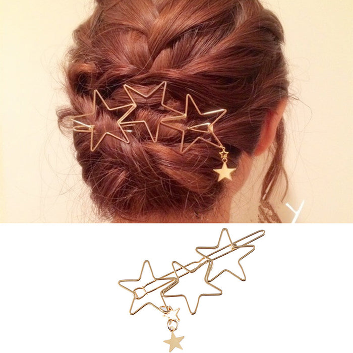 Wholesale Hair Clips Alloy Openwork Pentagram JDC-HC-Jingjie012