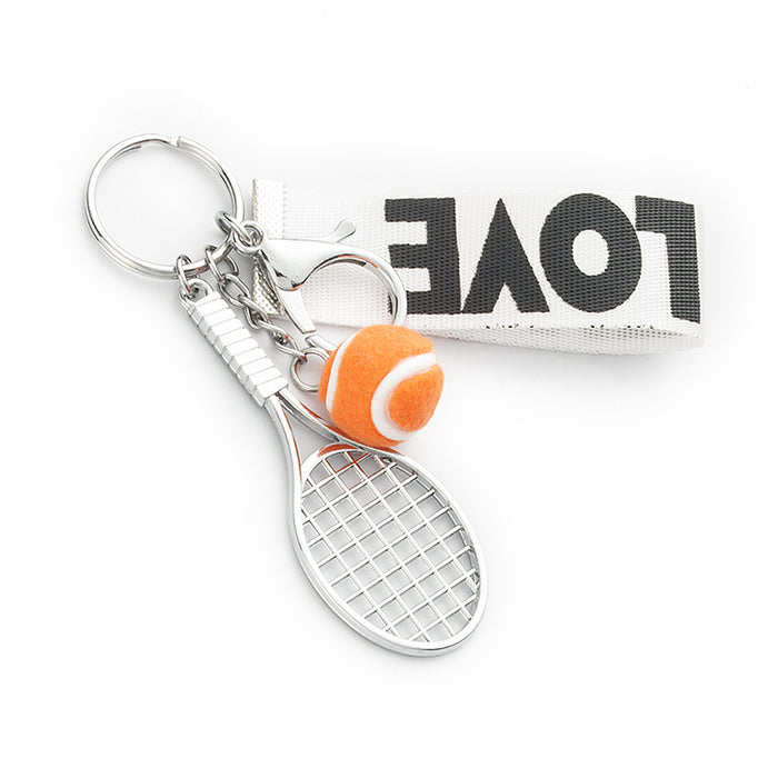 Wholesale Simulation Tennis Metal Keychain MOQ≥3 JDC-KC-TongY003