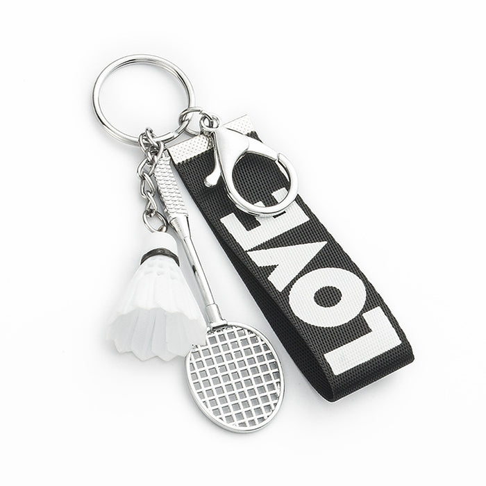 Wholesale badminton metal keychain pendant MOQ≥3 JDC-KC-TongY002