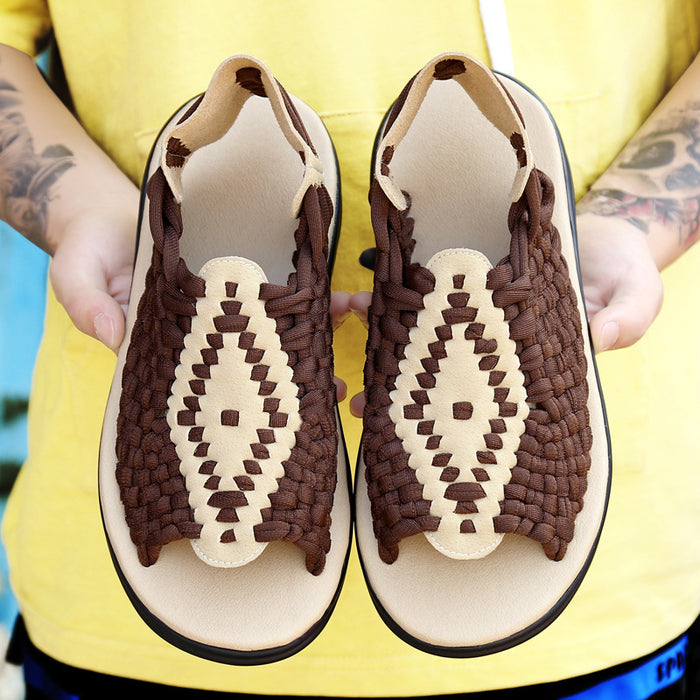Zapatos tejidos al por mayor Sandalias para hombres Zapatos de playa informales de moda jdc-sd-wanl001