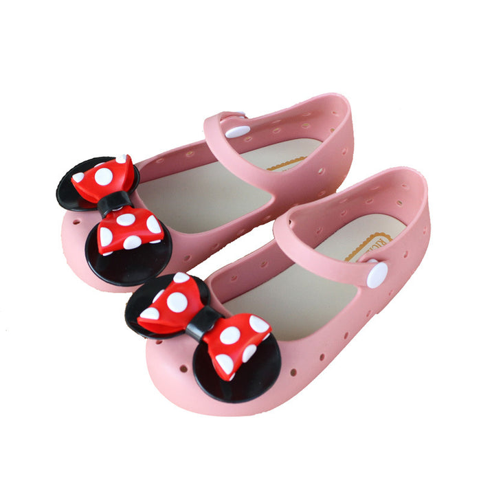 Wholesale summer new girls shoes polka dot bow breathable JDC-SD-XinZ005