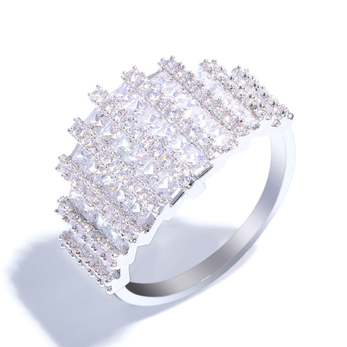 Wholesale Scalloped Exaggerated Zircon Ring JDC-RS-AS420