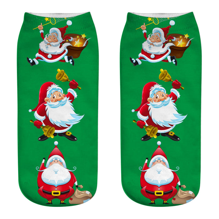Wholesale Sock Polyester Christmas Cartoon Cute 3D Printing 3pcs JDC-SK-JunP001