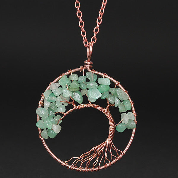 Wholesale Necklaces Metal Handmade Natural Stone Crystal MOQ≥2 JDC-NE-HanX001