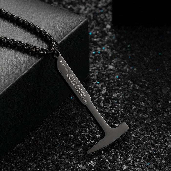 Wholesale Titanium Steel Hammer Inspirational Pendant Gift JDC-NE-QianF007