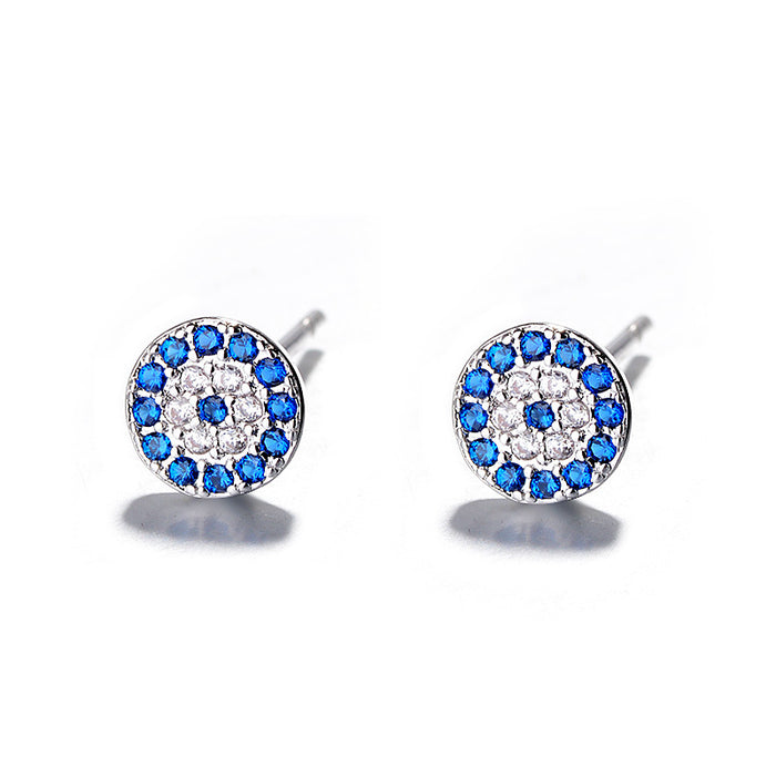 Wholesale Earrings Silver Devil's Eye Diamonds JDC-ES-gumn002