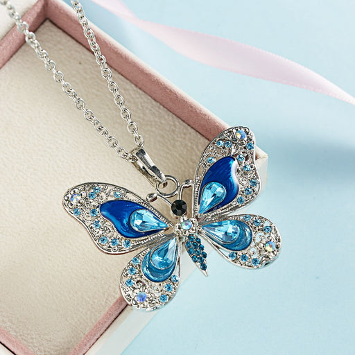 Jewelry WholesaleWholesale Vintage Multicolor Butterfly Necklace with Diamond Necklace JDC-NE-L001 Necklaces 凡友 %variant_option1% %variant_option2% %variant_option3%  Factory Price JoyasDeChina Joyas De China