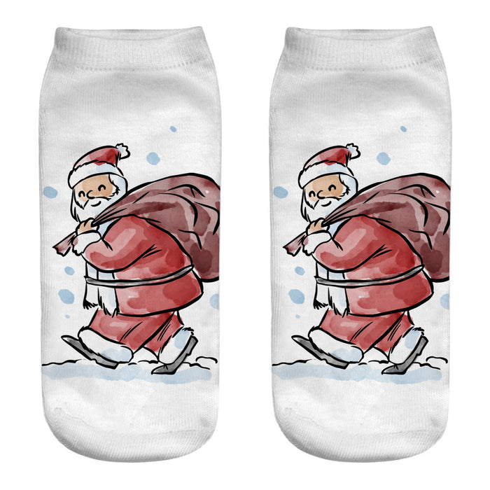 Socio al por mayor Polyester Christmas Cartoon lindo 3D Printing 3pcs JDC-SK-Junp001