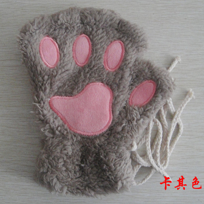 Wholesale Gloves Polyester Winter Cute Cartoon Cat Showing Fingers JDC-GS-PS001