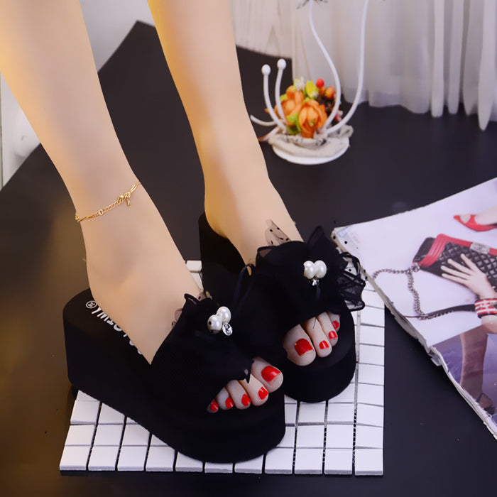 Wholesale thick bottom outer wear high heel non-slip casual outdoor sandals JDC-SP-Lulu002