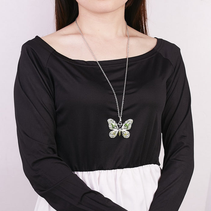 Wholesale Vintage Multicolor Butterfly Necklace with Diamond Necklace JDC-NE-L001