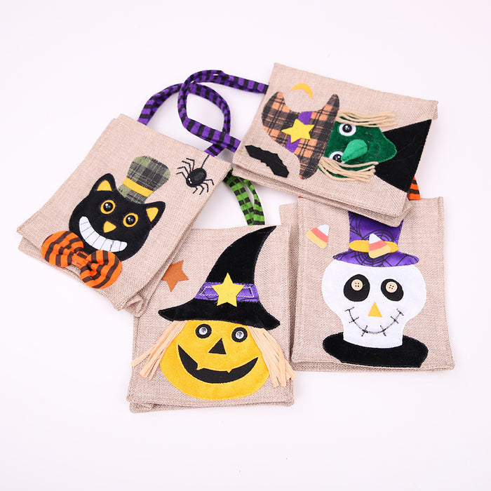 Wholesale Jewelry Wrapping Cloth Halloween Cartoon Pumpkin Witch Gift Bag JDC-JP-HB002