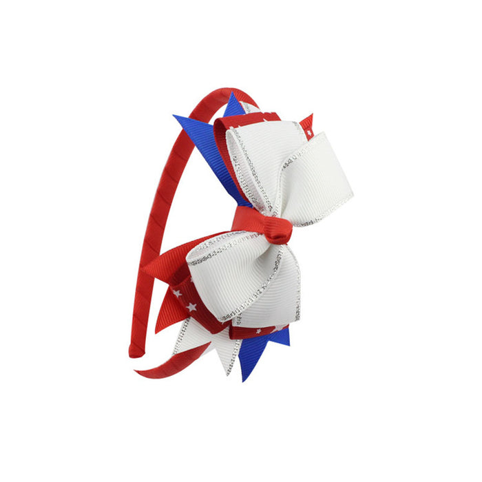 Wholesale 4th of July Independence Day Kids Headband Bows Plastic Headbands MOQ≥2 JDC-HD-HaoC001