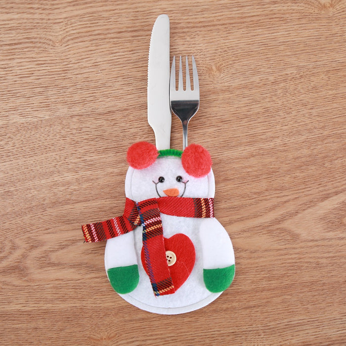 Wholesale Decorative Christmas Snowman Cutlery Bag JDC-DCN-YWSYMC001