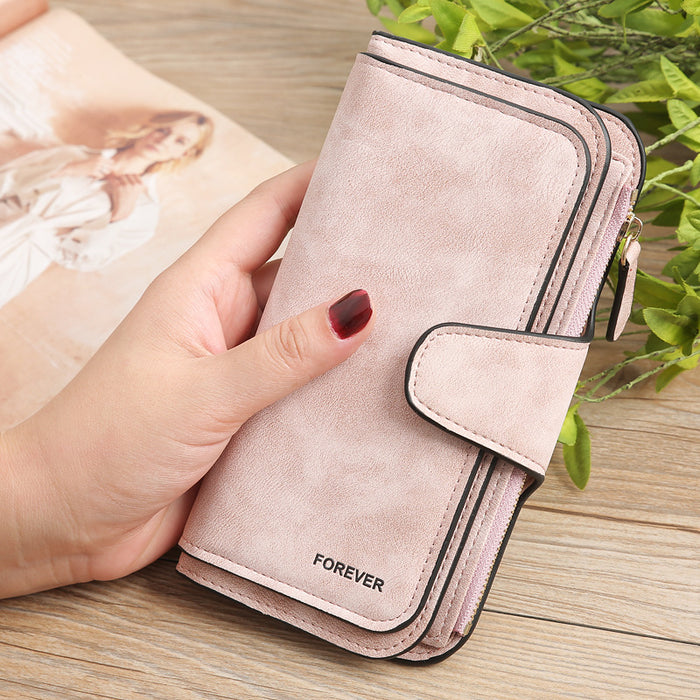 Wholesale Wallet PU Leather Frosted Coin Purse Multipurpose Long Large Capacity JDC-WT-lx021
