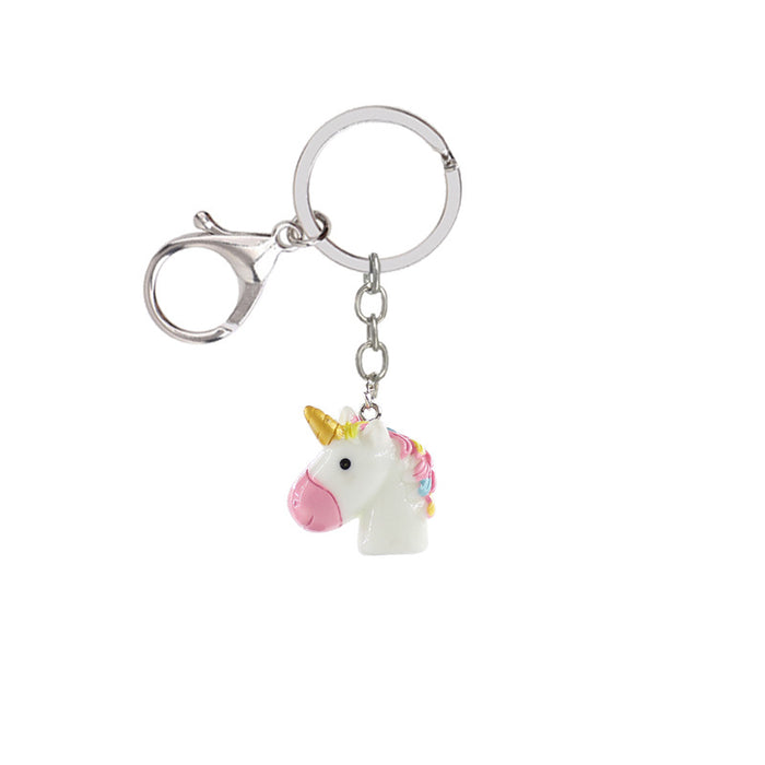 Wholesale Keychains Alloy Resin Unicorn Cute Cartoon JDC-KC-YouChi001