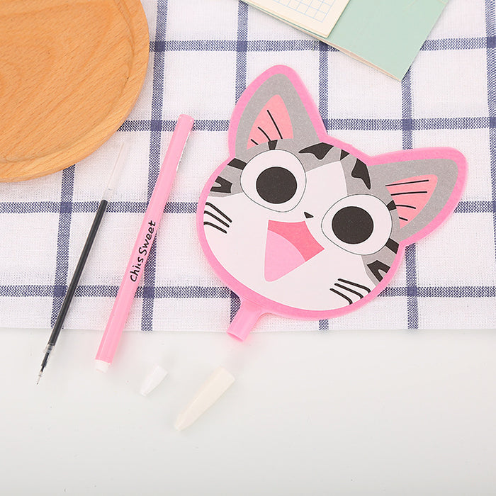 Pen de bolígrafo de plástico de Cat Fan de dibujos animados al por mayor JDC-BP-LIUJ003