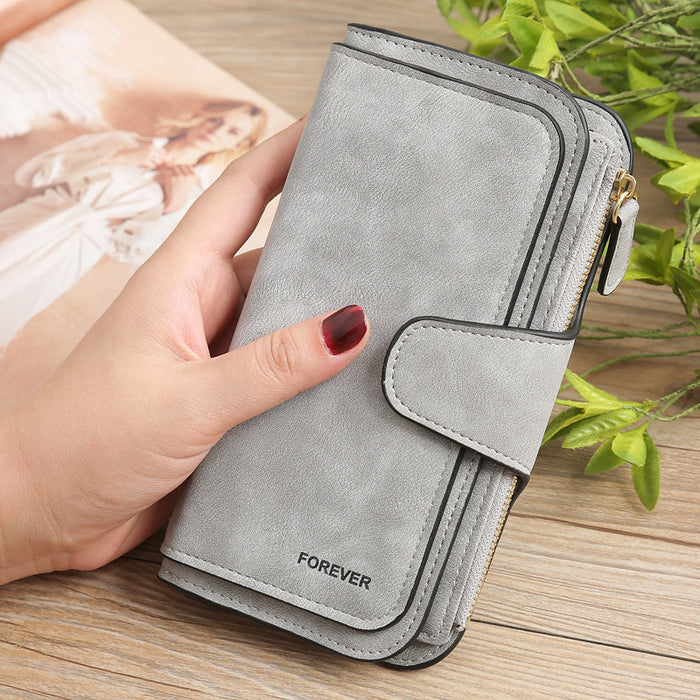 Wholesale Wallet PU Leather Frosted Coin Purse Multipurpose Long Large Capacity JDC-WT-lx021