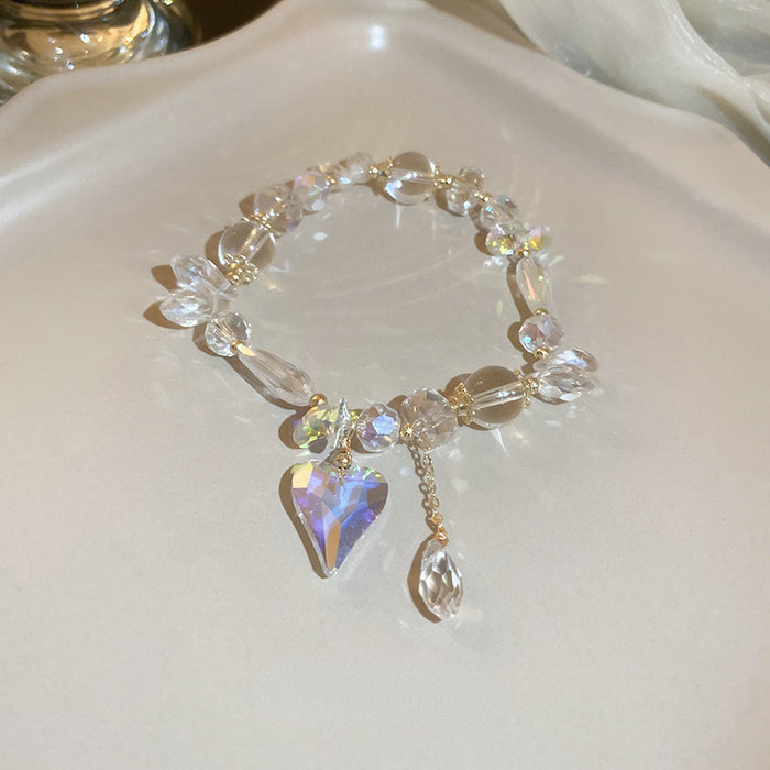 Wholesale Bracelet Copper Crystal Heart Irregular Stretch Bracelet JDC-BT-BY044