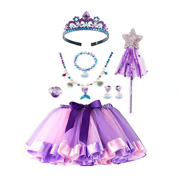 Wholesale Jewelry Set Plastic Cloth Mermaid Princess Ocean Beach Theme Kids MOQ≥3 JDC-ES-LanTing002