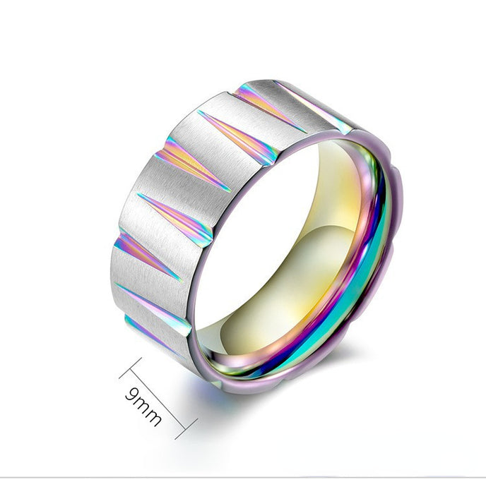Wholesale Stainless Steel Titanium Steel Colorful Brushed Matte Ring MOQ≥2 JDC-RS-PREMQIANF010