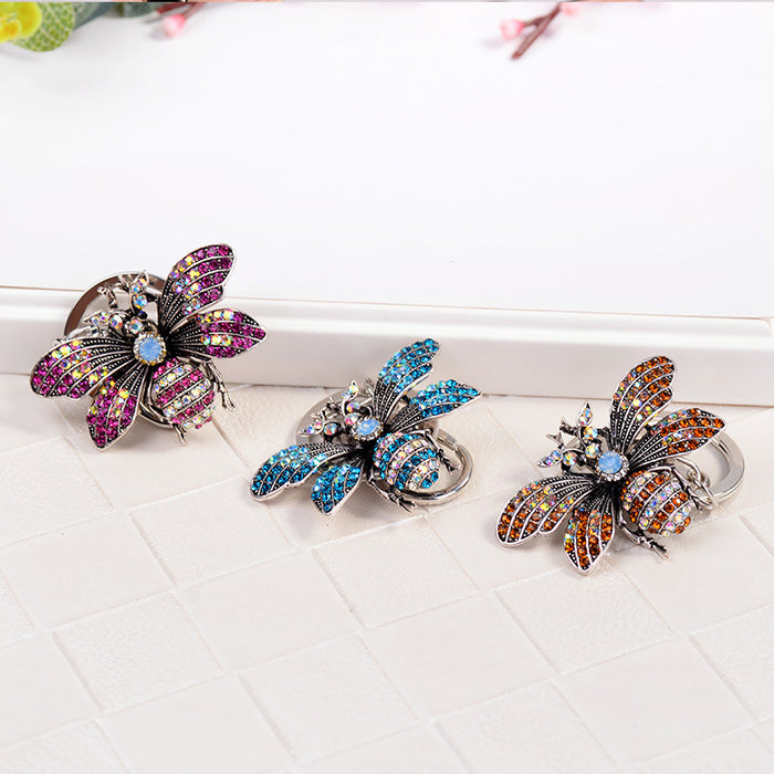 Wholesale Diamond Butterfly Keychain Exquisite Animal Keyring Pendant MOQ≥2 JDC-KC-CH034