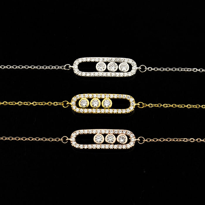 Wholesale Bracelets Stainless Steel Rose Gold Geometry Triple Flash JDC-BT-MengJ008