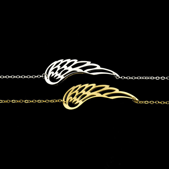 Wholesale Vintage Angel Wings Bracelet Stainless Steel Gold Chain Feather Wing Dolphin JDC-BT-MengX005