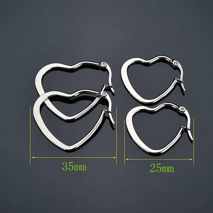 Wholesale Silver Stainless Steel Heart Earrings JDC-ES-RXSFL015